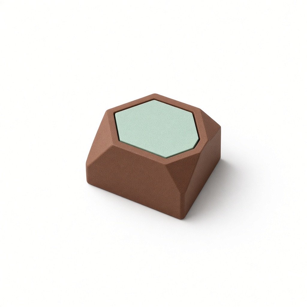 A small technical housing photographed as an isolated specimen.